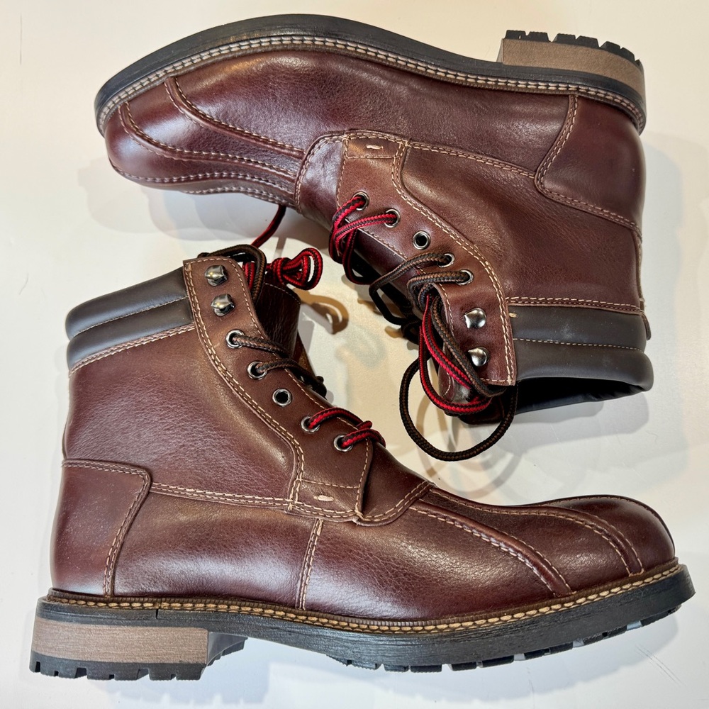 Johnston & Murphy Men's Brown Leather Boots with fully lined real shearling New
